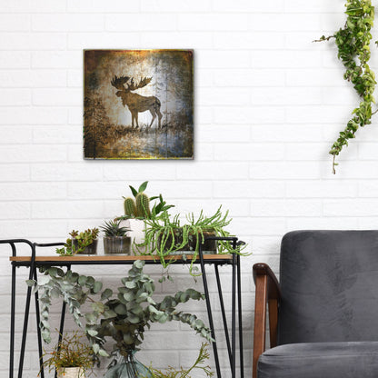 Luxe Metal Art 'High Country Moose' by Lightbox Journal, Metal Wall Art,12x12
