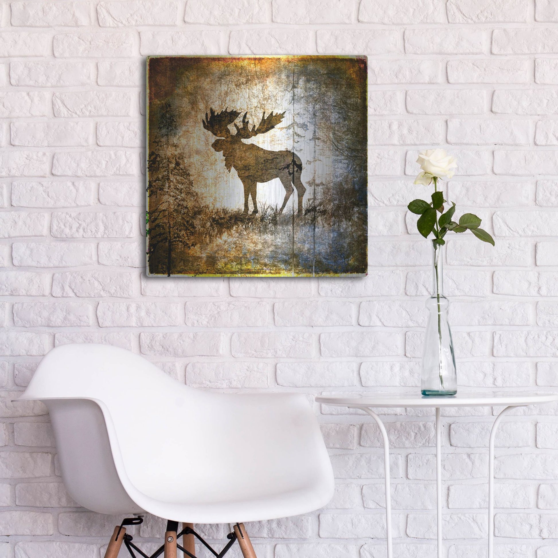 Luxe Metal Art 'High Country Moose' by Lightbox Journal, Metal Wall Art,24x24