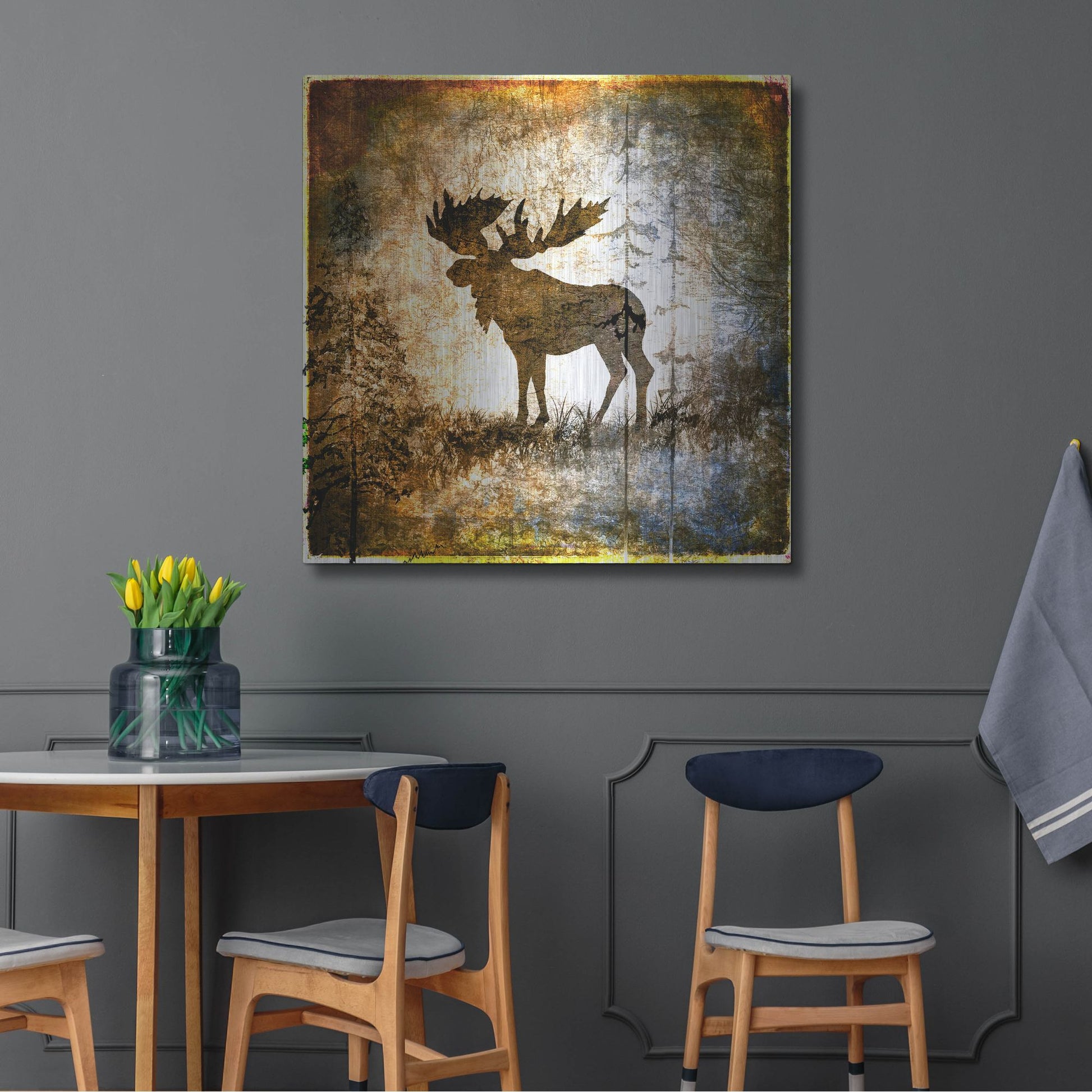 Luxe Metal Art 'High Country Moose' by Lightbox Journal, Metal Wall Art,36x36