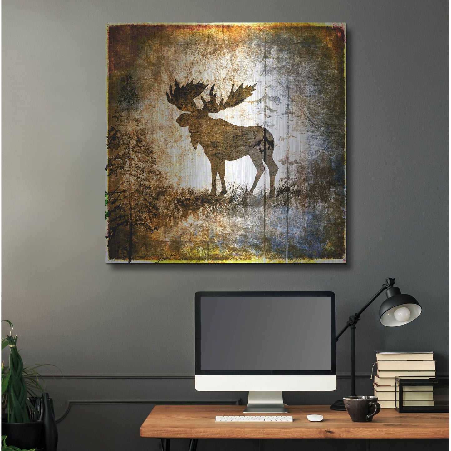 Luxe Metal Art 'High Country Moose' by Lightbox Journal, Metal Wall Art,36x36