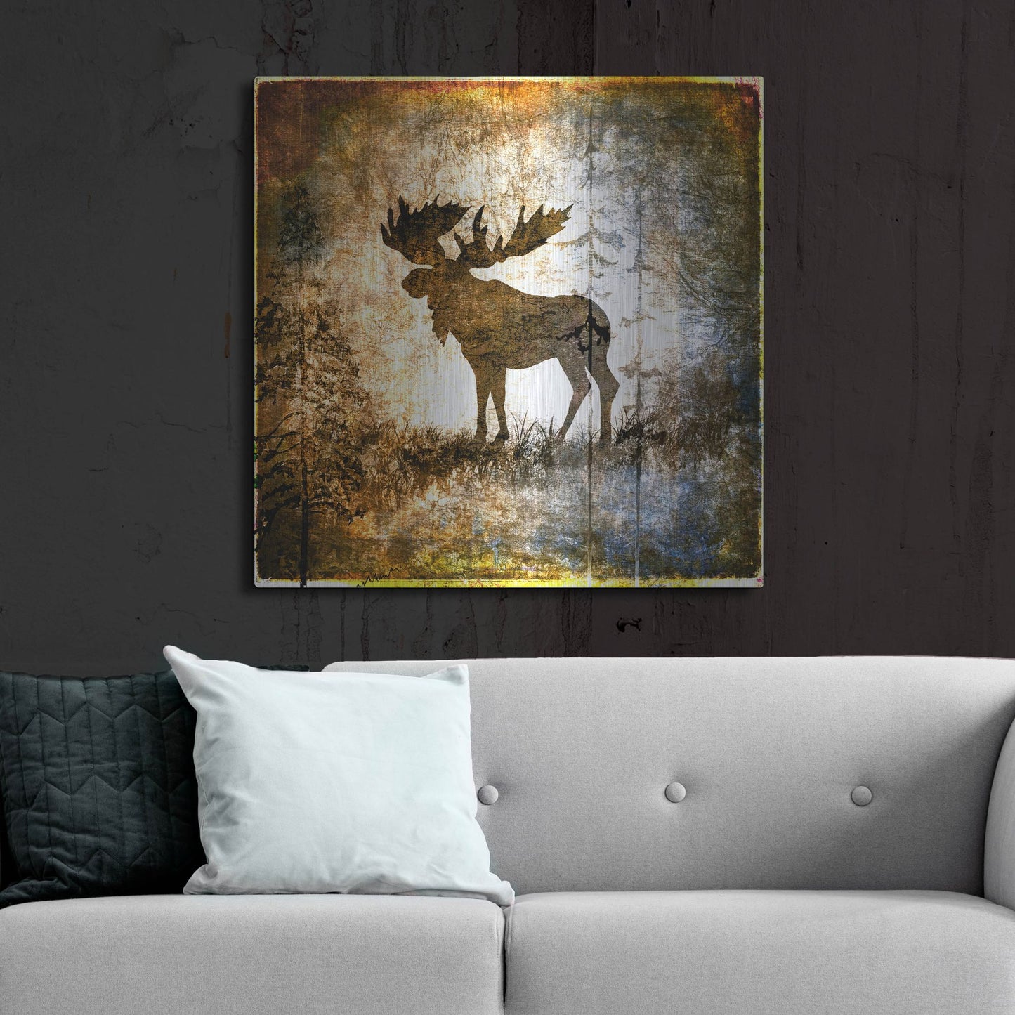 Luxe Metal Art 'High Country Moose' by Lightbox Journal, Metal Wall Art,36x36