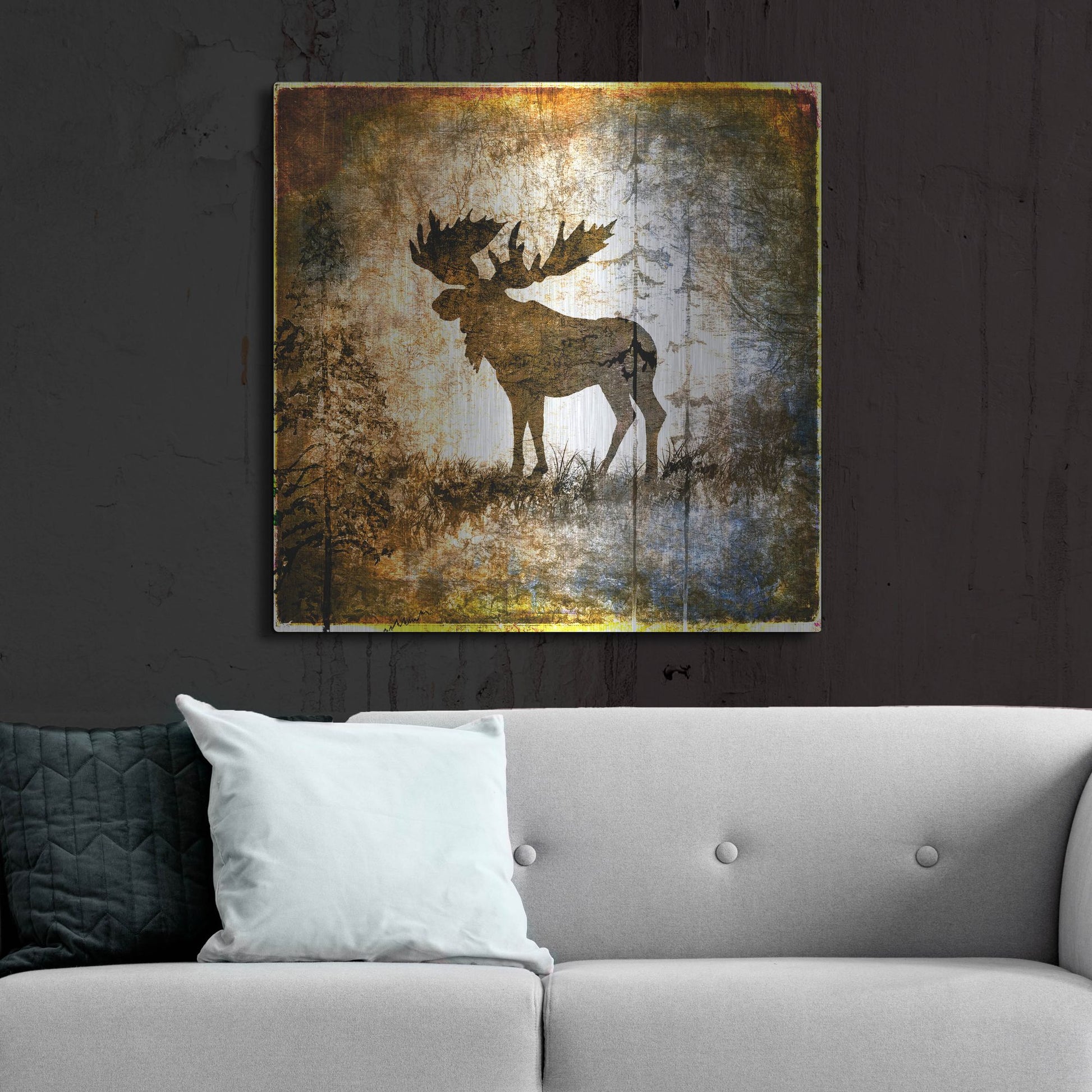Luxe Metal Art 'High Country Moose' by Lightbox Journal, Metal Wall Art,36x36