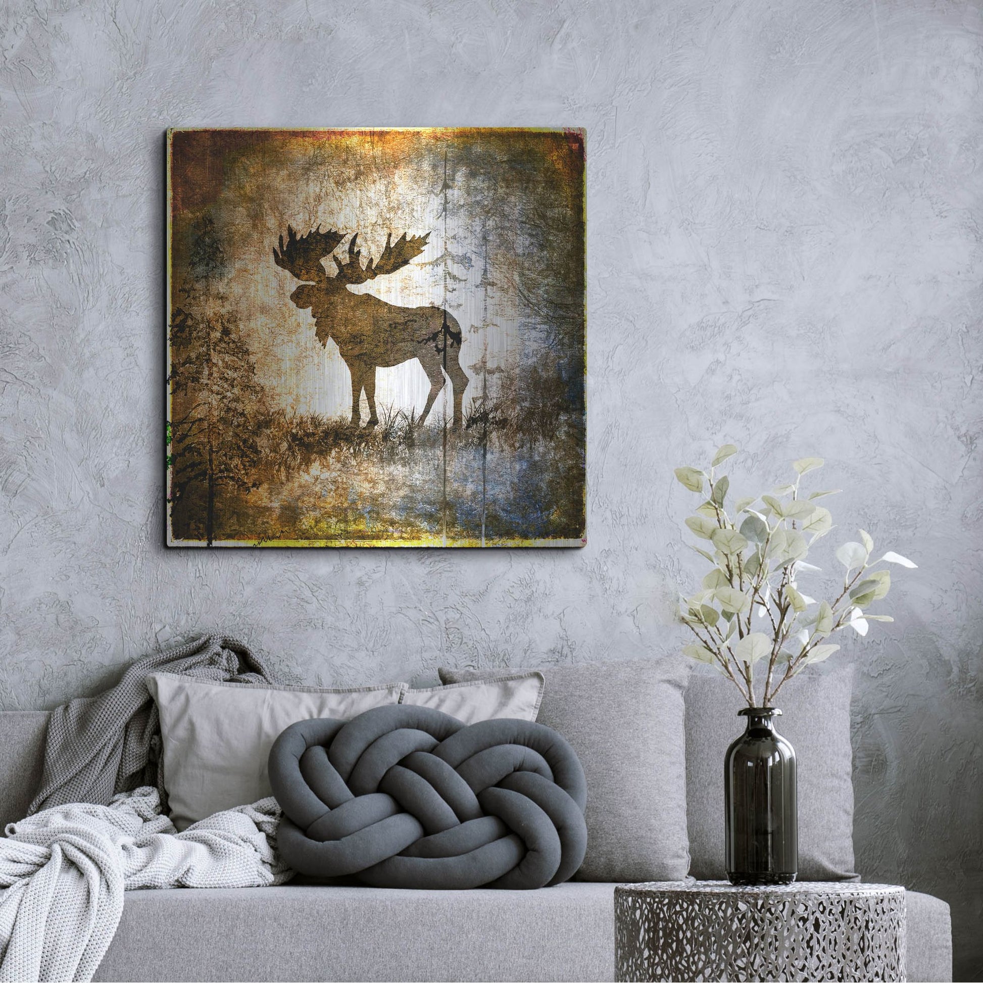 Luxe Metal Art 'High Country Moose' by Lightbox Journal, Metal Wall Art,36x36