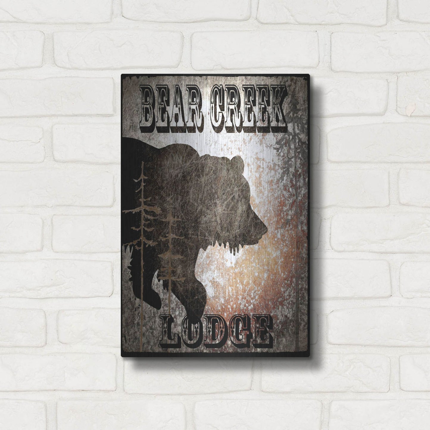 Luxe Metal Art 'Lodge Bear Creek Lodge' by Lightbox Journal, Metal Wall Art,12x16