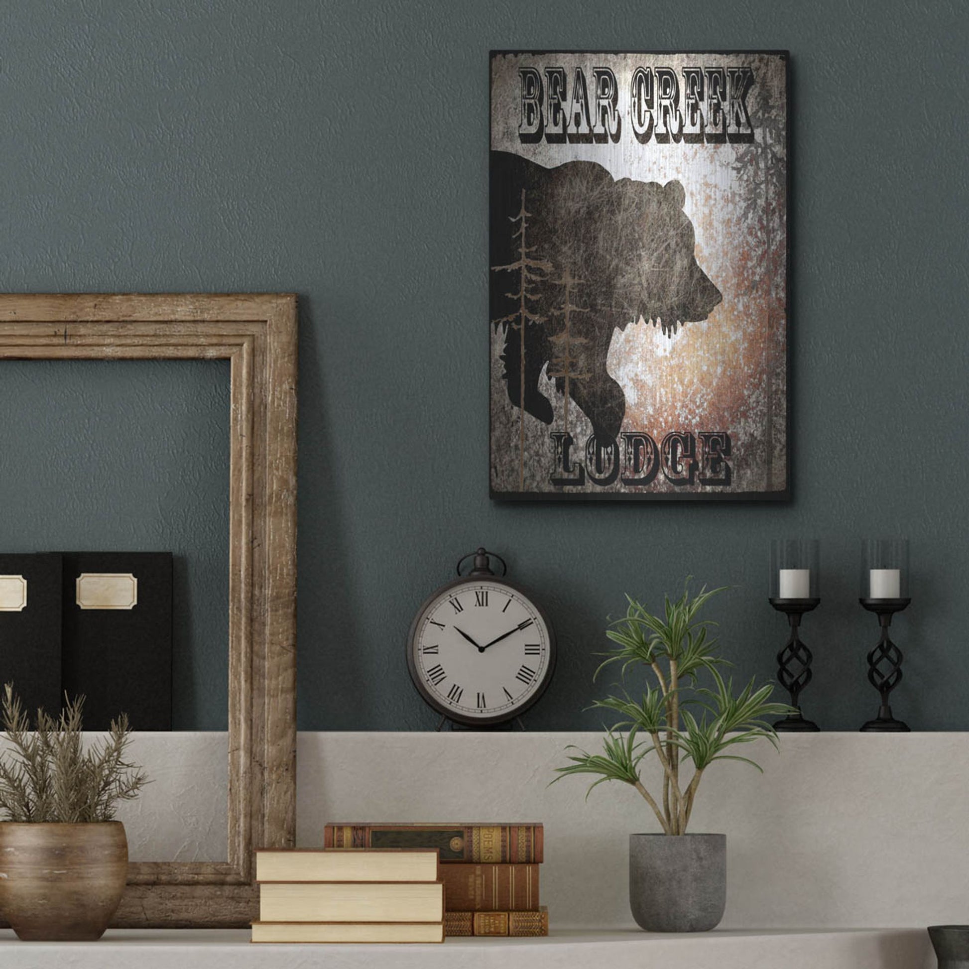 Luxe Metal Art 'Lodge Bear Creek Lodge' by Lightbox Journal, Metal Wall Art,12x16
