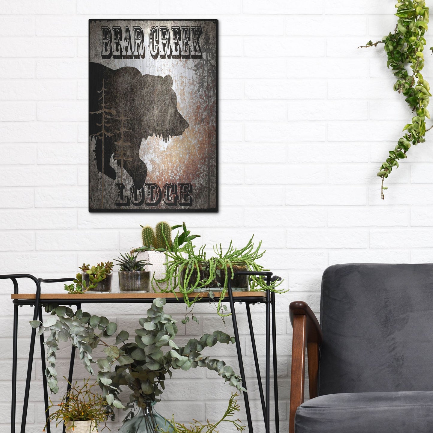 Luxe Metal Art 'Lodge Bear Creek Lodge' by Lightbox Journal, Metal Wall Art,12x16