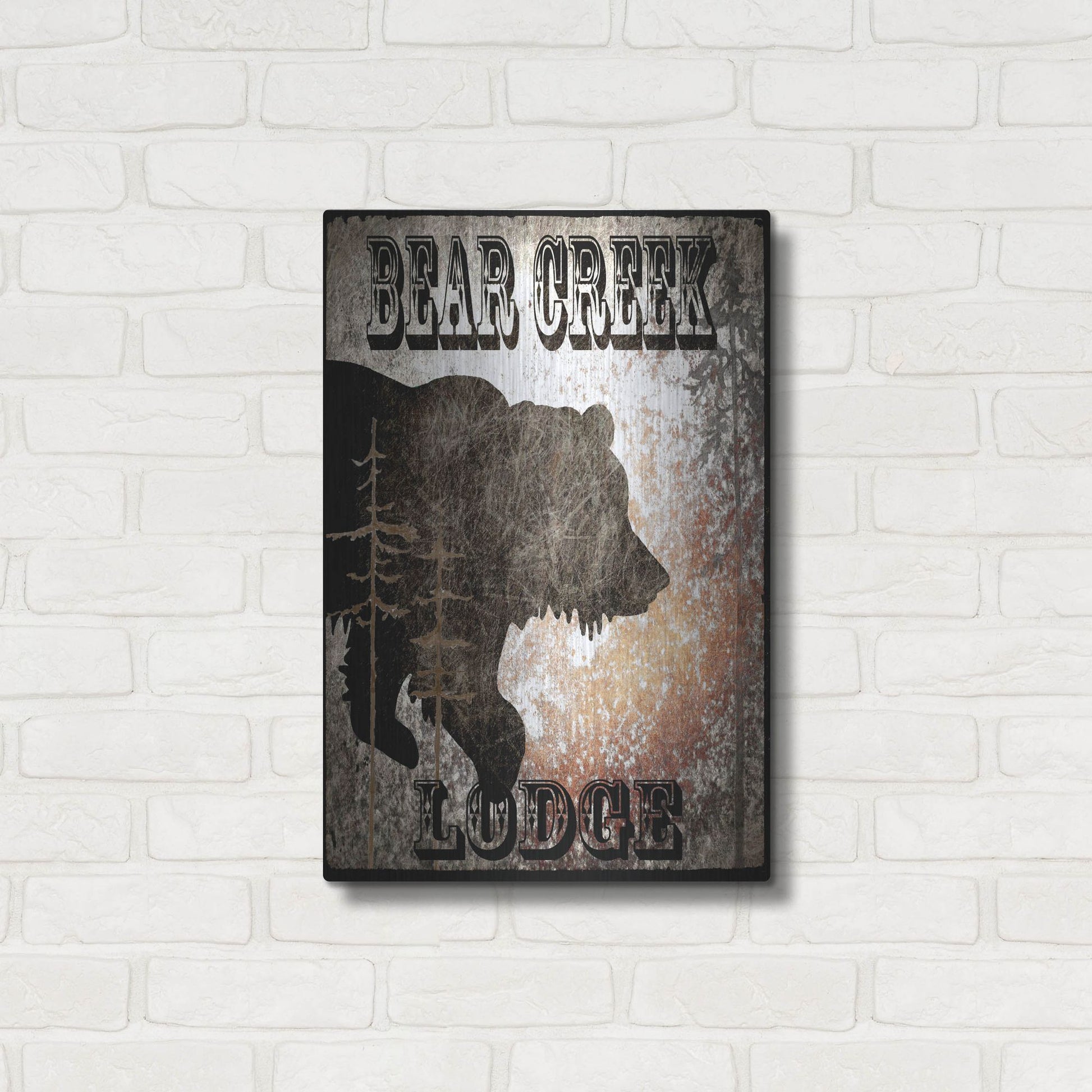 Luxe Metal Art 'Lodge Bear Creek Lodge' by Lightbox Journal, Metal Wall Art,16x24