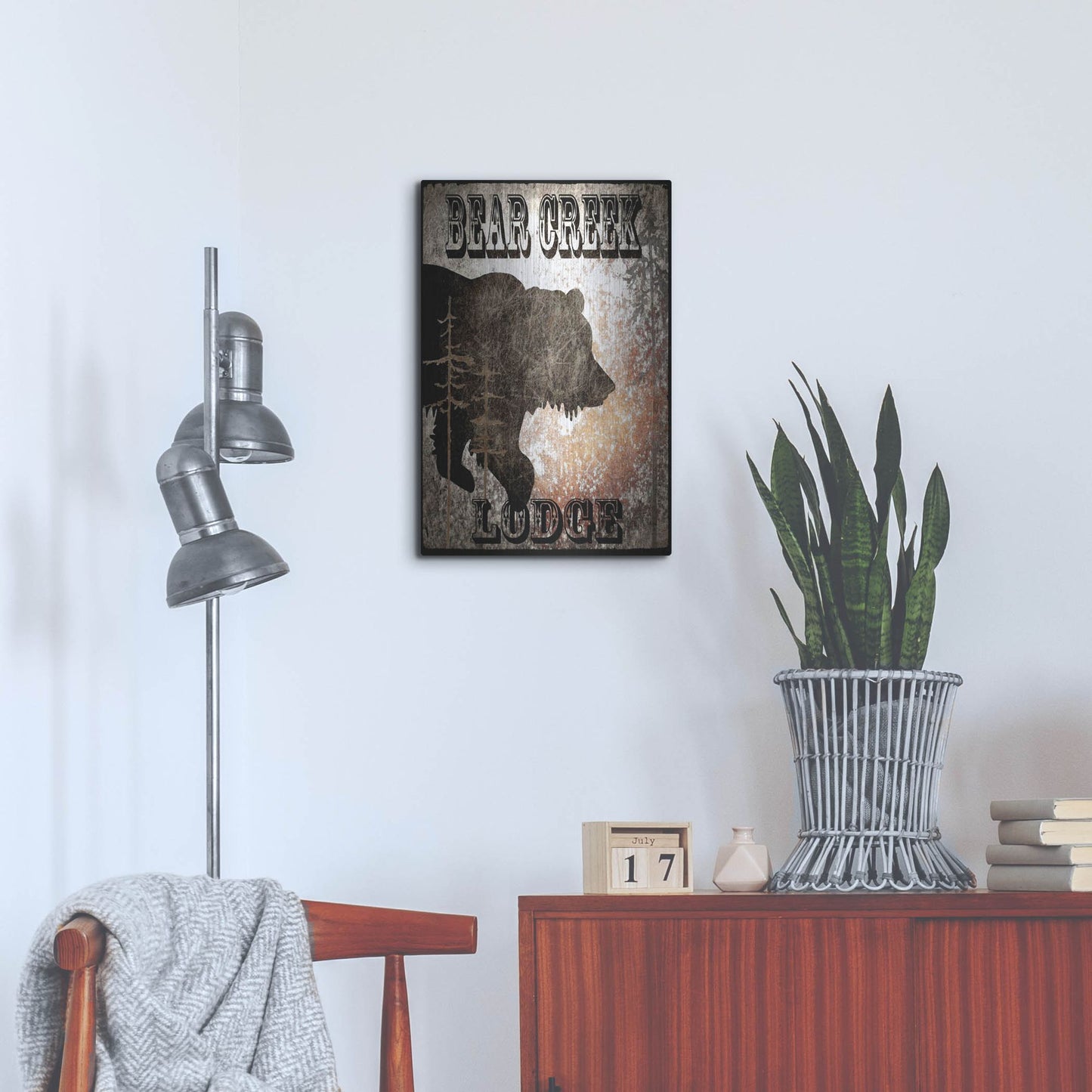 Luxe Metal Art 'Lodge Bear Creek Lodge' by Lightbox Journal, Metal Wall Art,16x24