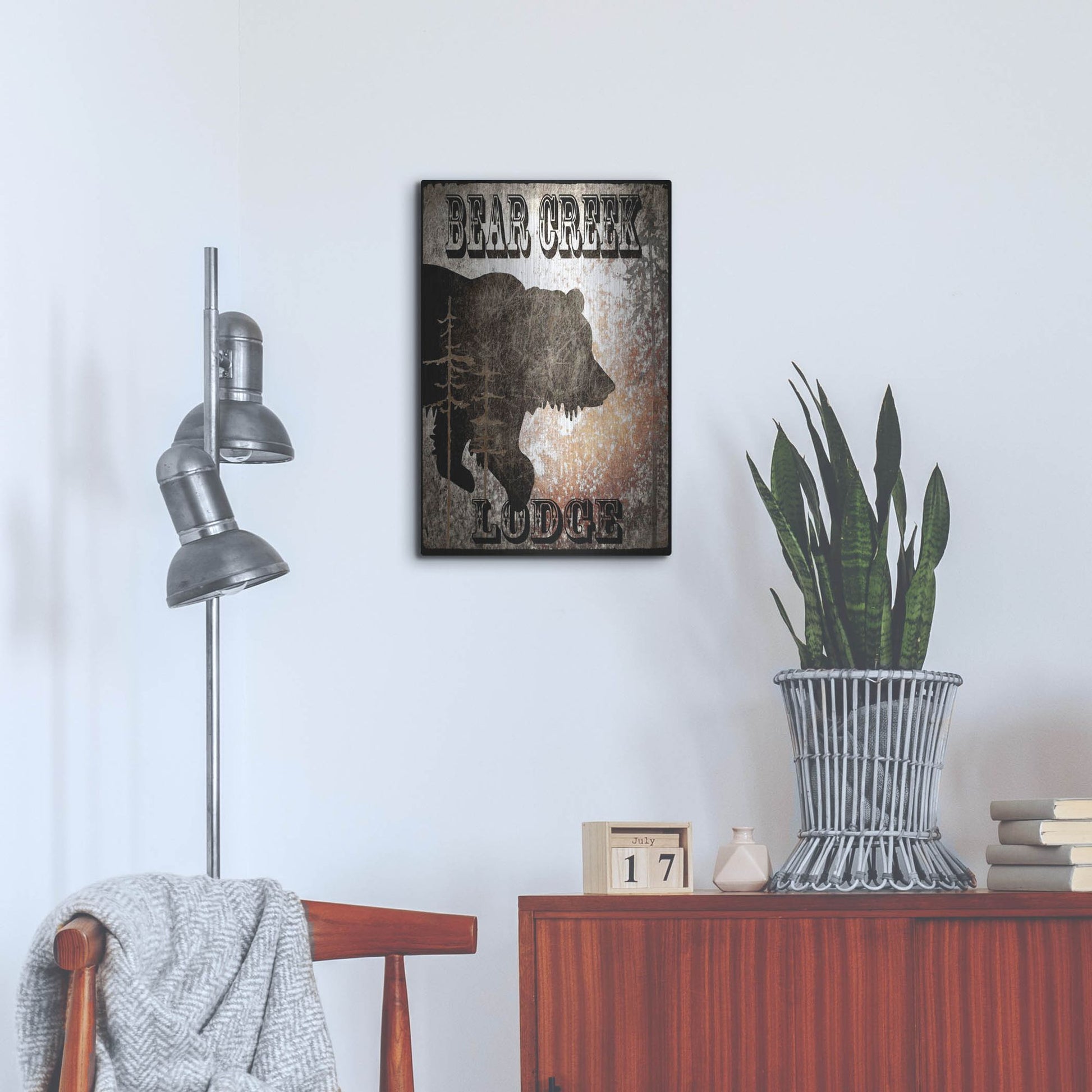 Luxe Metal Art 'Lodge Bear Creek Lodge' by Lightbox Journal, Metal Wall Art,16x24