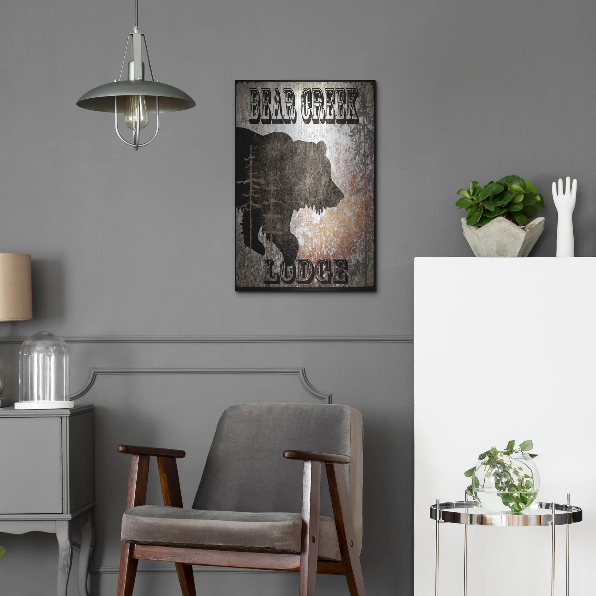 Luxe Metal Art 'Lodge Bear Creek Lodge' by Lightbox Journal, Metal Wall Art,16x24