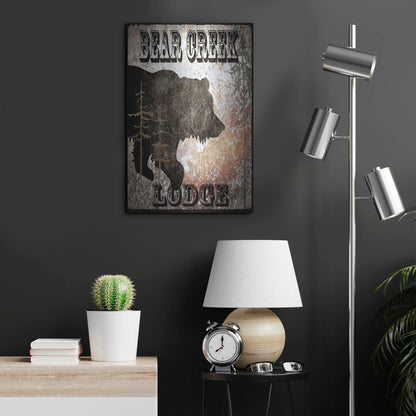 Luxe Metal Art 'Lodge Bear Creek Lodge' by Lightbox Journal, Metal Wall Art,16x24