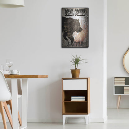 Luxe Metal Art 'Lodge Bear Creek Lodge' by Lightbox Journal, Metal Wall Art,16x24