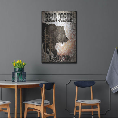 Luxe Metal Art 'Lodge Bear Creek Lodge' by Lightbox Journal, Metal Wall Art,24x36