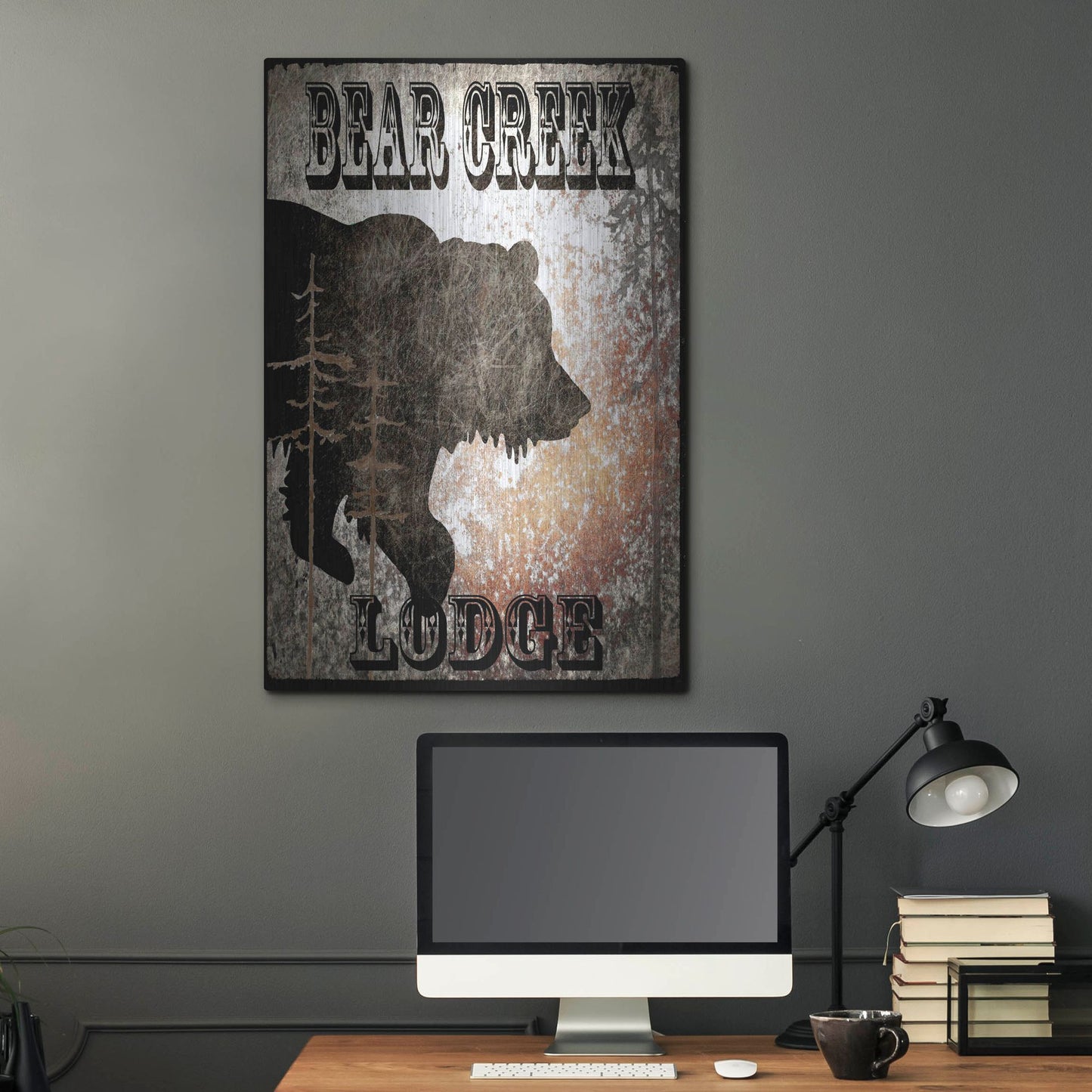 Luxe Metal Art 'Lodge Bear Creek Lodge' by Lightbox Journal, Metal Wall Art,24x36