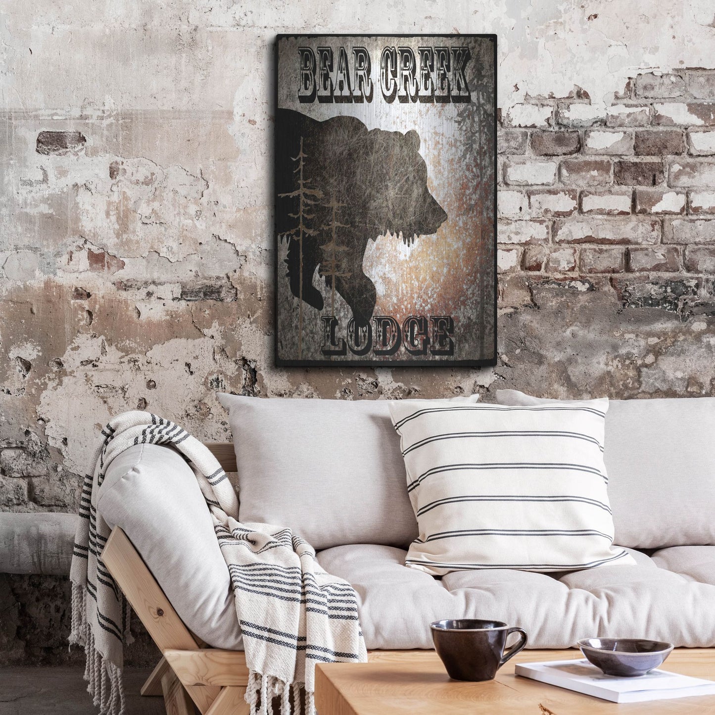 Luxe Metal Art 'Lodge Bear Creek Lodge' by Lightbox Journal, Metal Wall Art,24x36