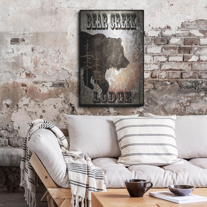Luxe Metal Art 'Lodge Bear Creek Lodge' by Lightbox Journal, Metal Wall Art,24x36