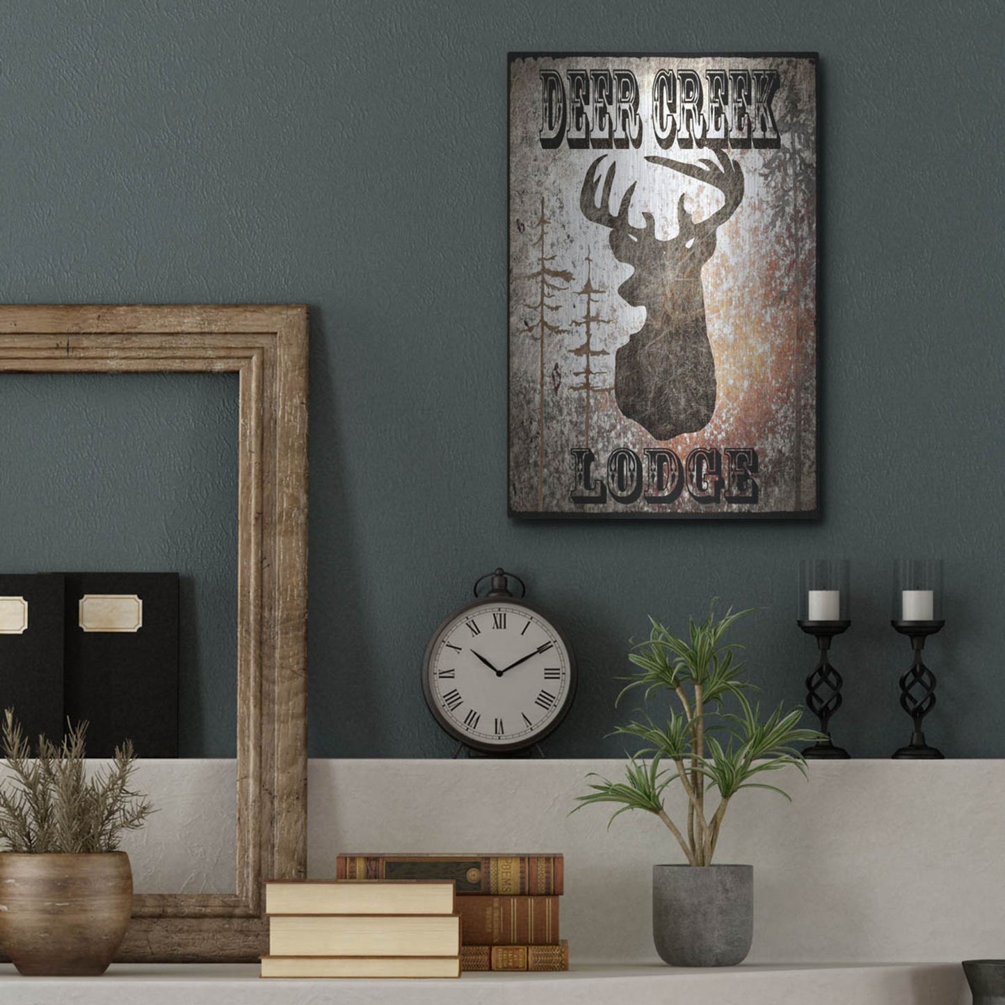 Luxe Metal Art 'Lodge Deer Creek Lodge' by Lightbox Journal, Metal Wall Art,12x16
