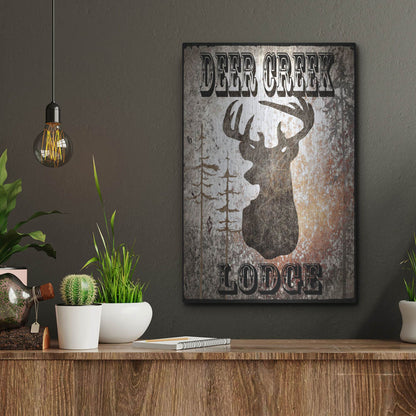 Luxe Metal Art 'Lodge Deer Creek Lodge' by Lightbox Journal, Metal Wall Art,12x16