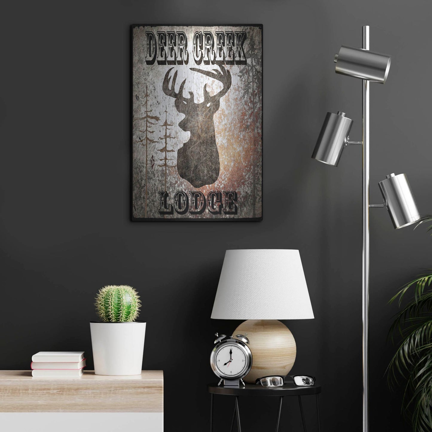 Luxe Metal Art 'Lodge Deer Creek Lodge' by Lightbox Journal, Metal Wall Art,16x24