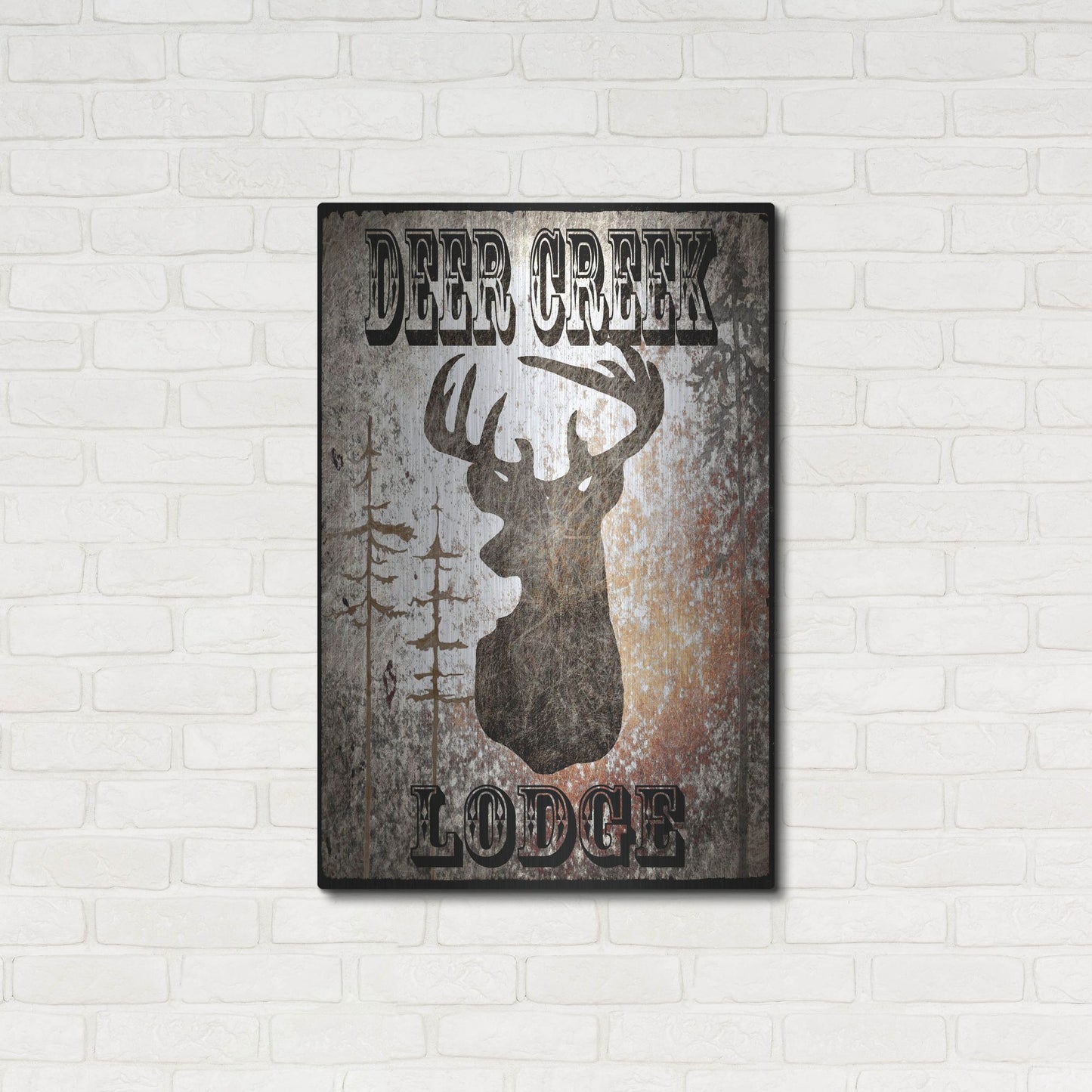 Luxe Metal Art 'Lodge Deer Creek Lodge' by Lightbox Journal, Metal Wall Art,24x36