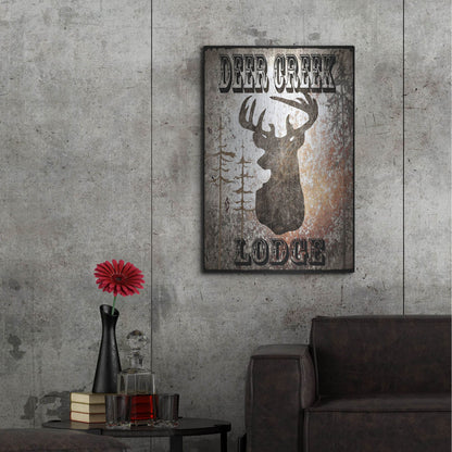 Luxe Metal Art 'Lodge Deer Creek Lodge' by Lightbox Journal, Metal Wall Art,24x36