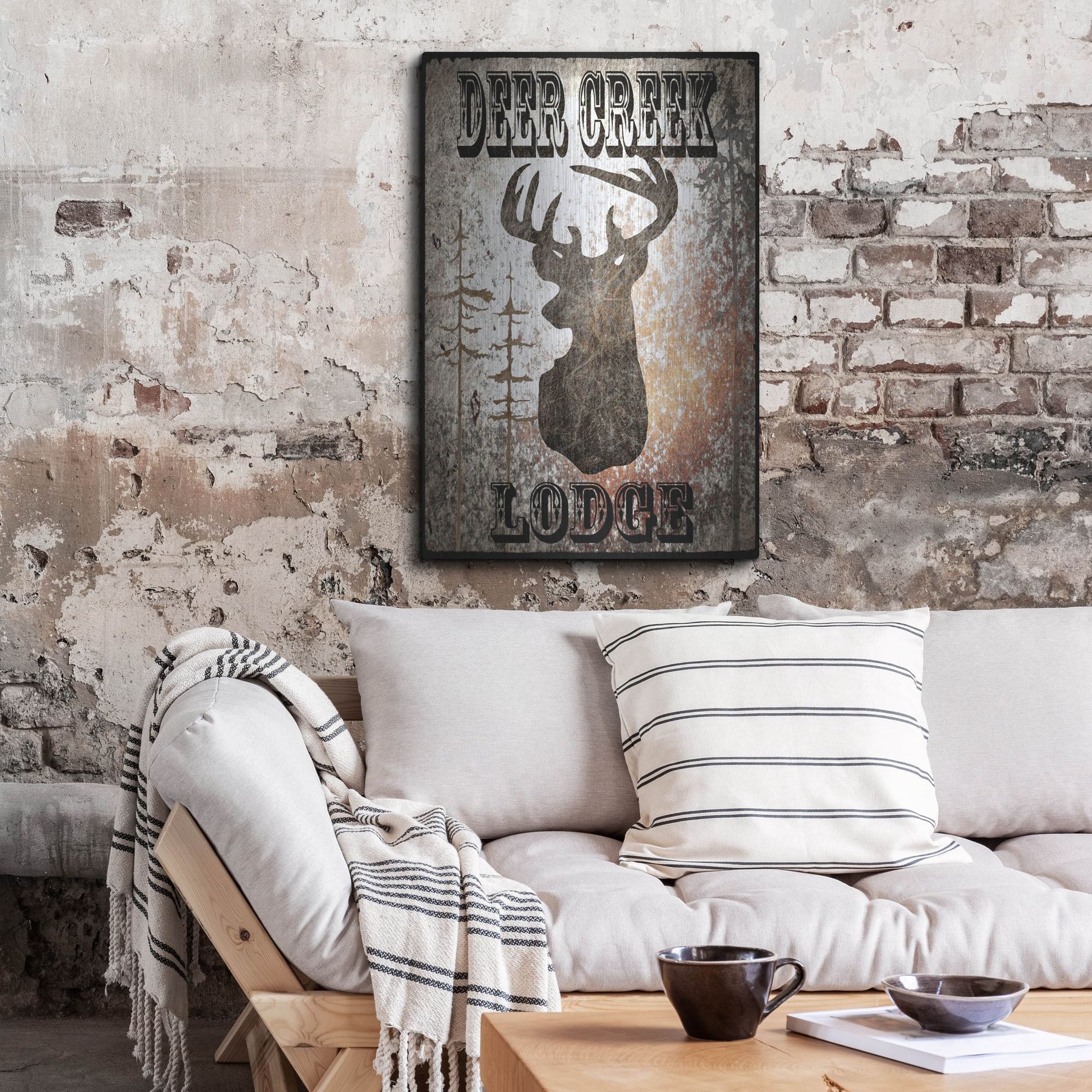 Luxe Metal Art 'Lodge Deer Creek Lodge' by Lightbox Journal, Metal Wall Art,24x36