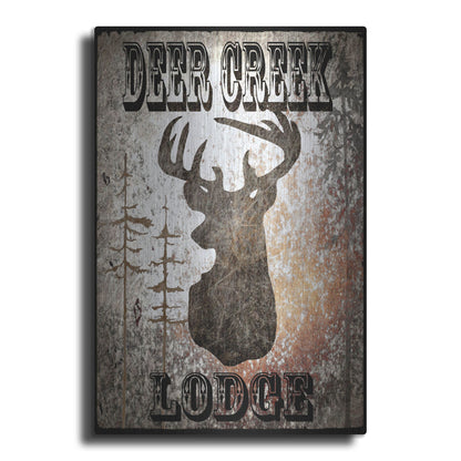 Luxe Metal Art 'Lodge Deer Creek Lodge' by Lightbox Journal, Metal Wall Art