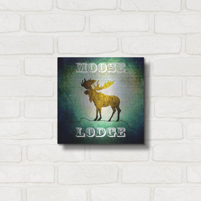 Luxe Metal Art 'Lodge Moose Lodge' by Lightbox Journal, Metal Wall Art,12x12