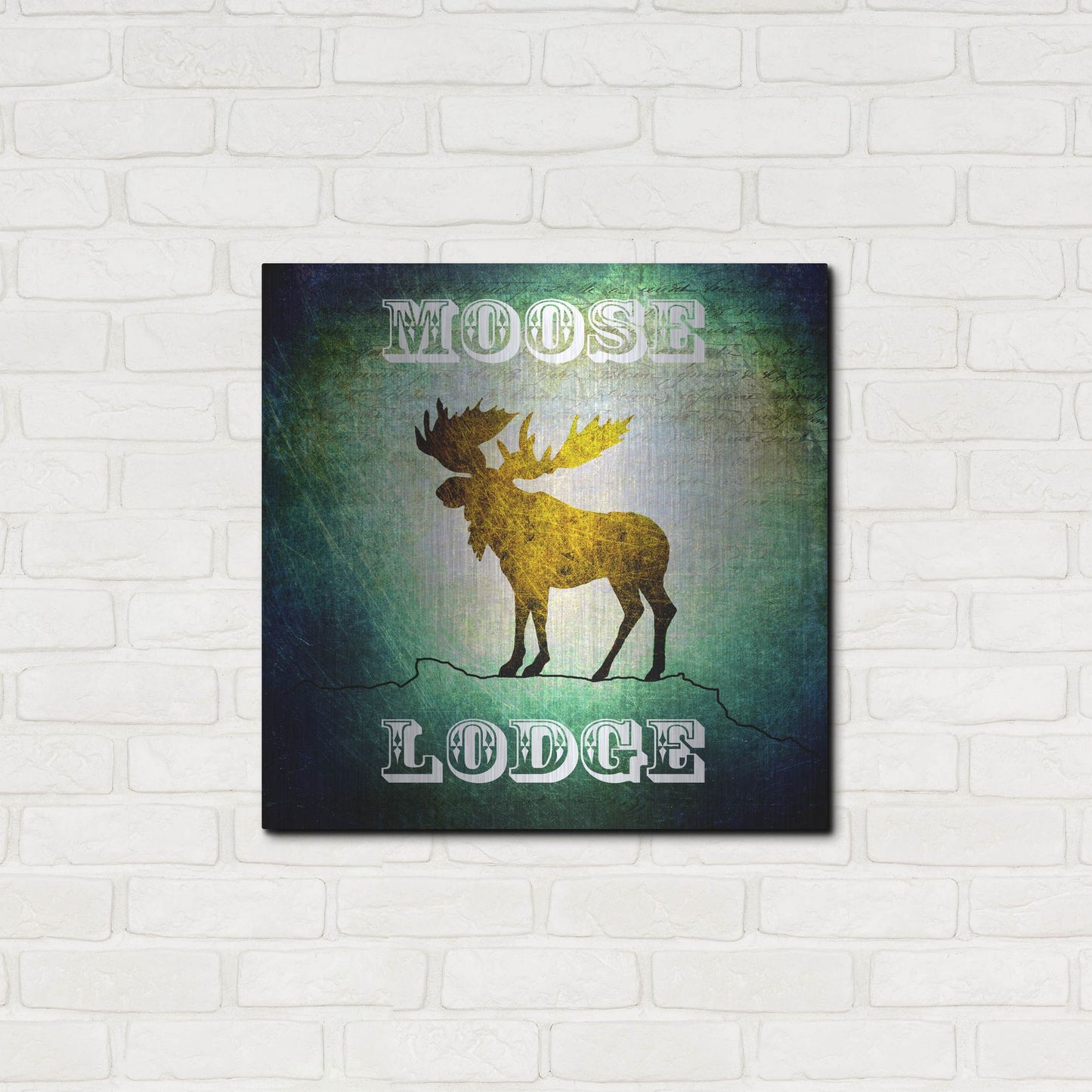 Luxe Metal Art 'Lodge Moose Lodge' by Lightbox Journal, Metal Wall Art,24x24