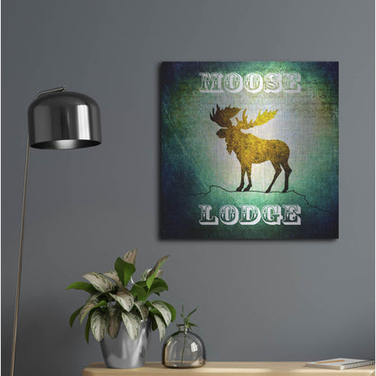 Luxe Metal Art 'Lodge Moose Lodge' by Lightbox Journal, Metal Wall Art,24x24