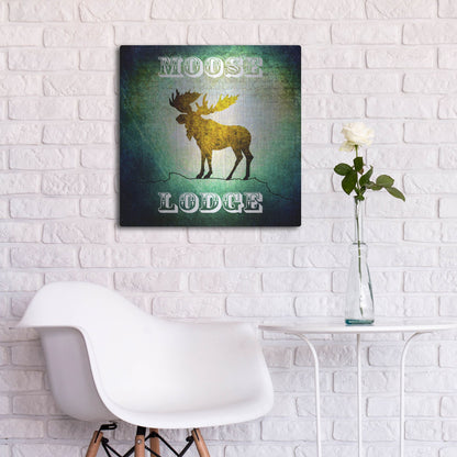 Luxe Metal Art 'Lodge Moose Lodge' by Lightbox Journal, Metal Wall Art,24x24