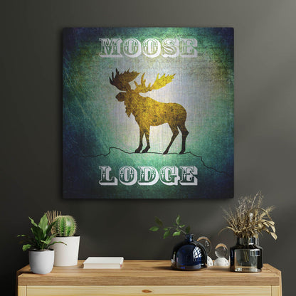 Luxe Metal Art 'Lodge Moose Lodge' by Lightbox Journal, Metal Wall Art,24x24