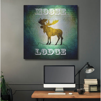 Luxe Metal Art 'Lodge Moose Lodge' by Lightbox Journal, Metal Wall Art,36x36
