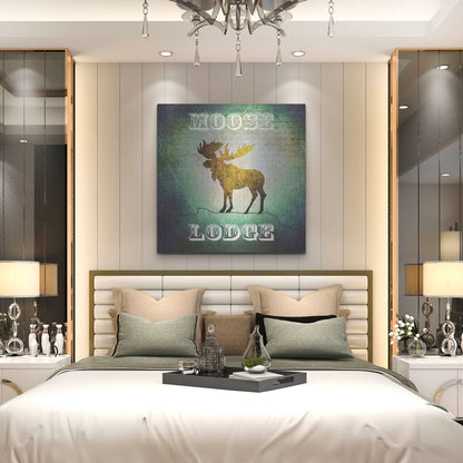 Luxe Metal Art 'Lodge Moose Lodge' by Lightbox Journal, Metal Wall Art,36x36