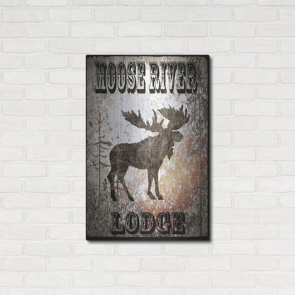 Luxe Metal Art 'Lodge Moose River Lodge' by Lightbox Journal, Metal Wall Art,24x36