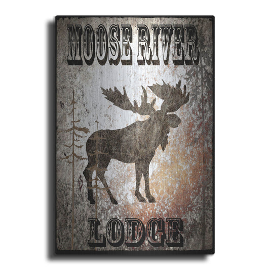 Luxe Metal Art 'Lodge Moose River Lodge' by Lightbox Journal, Metal Wall Art