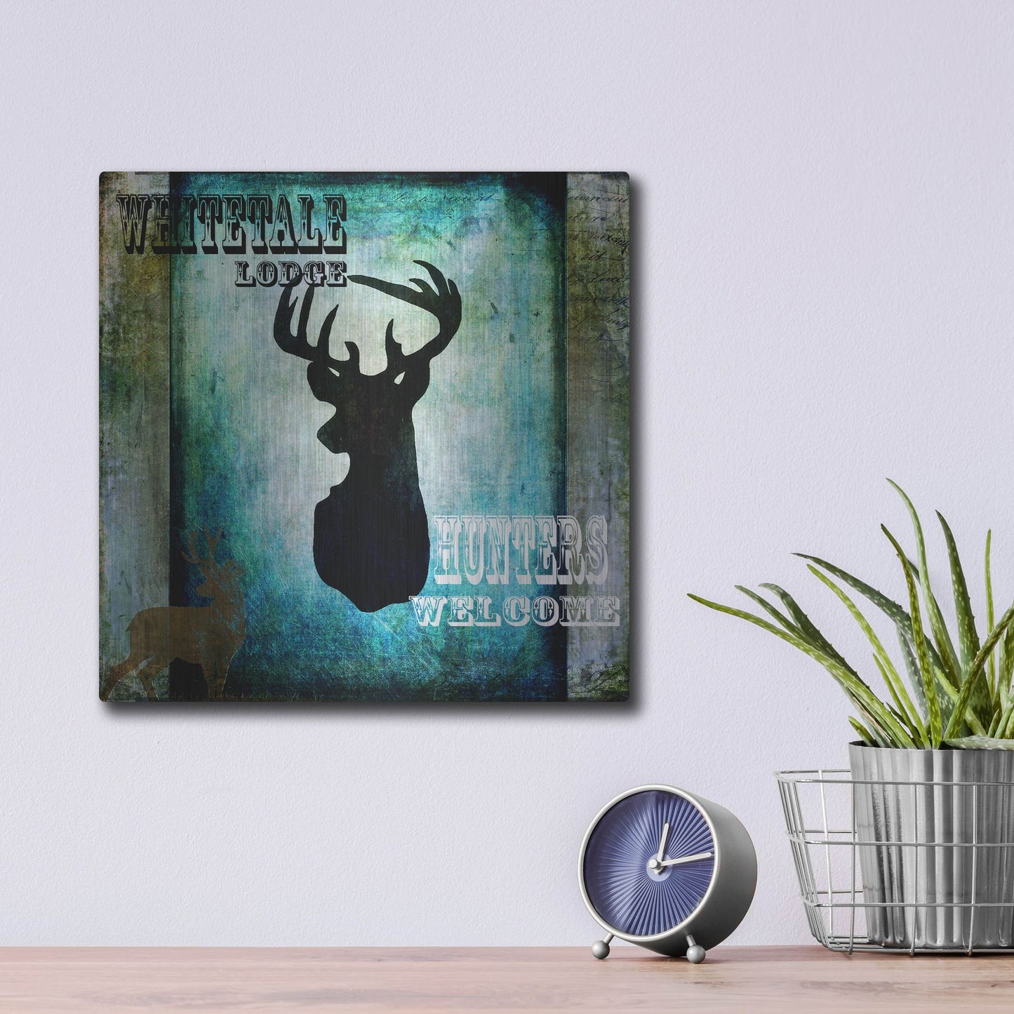 Luxe Metal Art 'Lodge Whitetale Lodge' by Lightbox Journal, Metal Wall Art,12x12