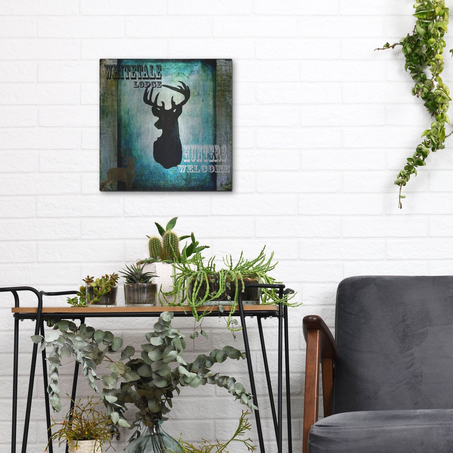 Luxe Metal Art 'Lodge Whitetale Lodge' by Lightbox Journal, Metal Wall Art,12x12