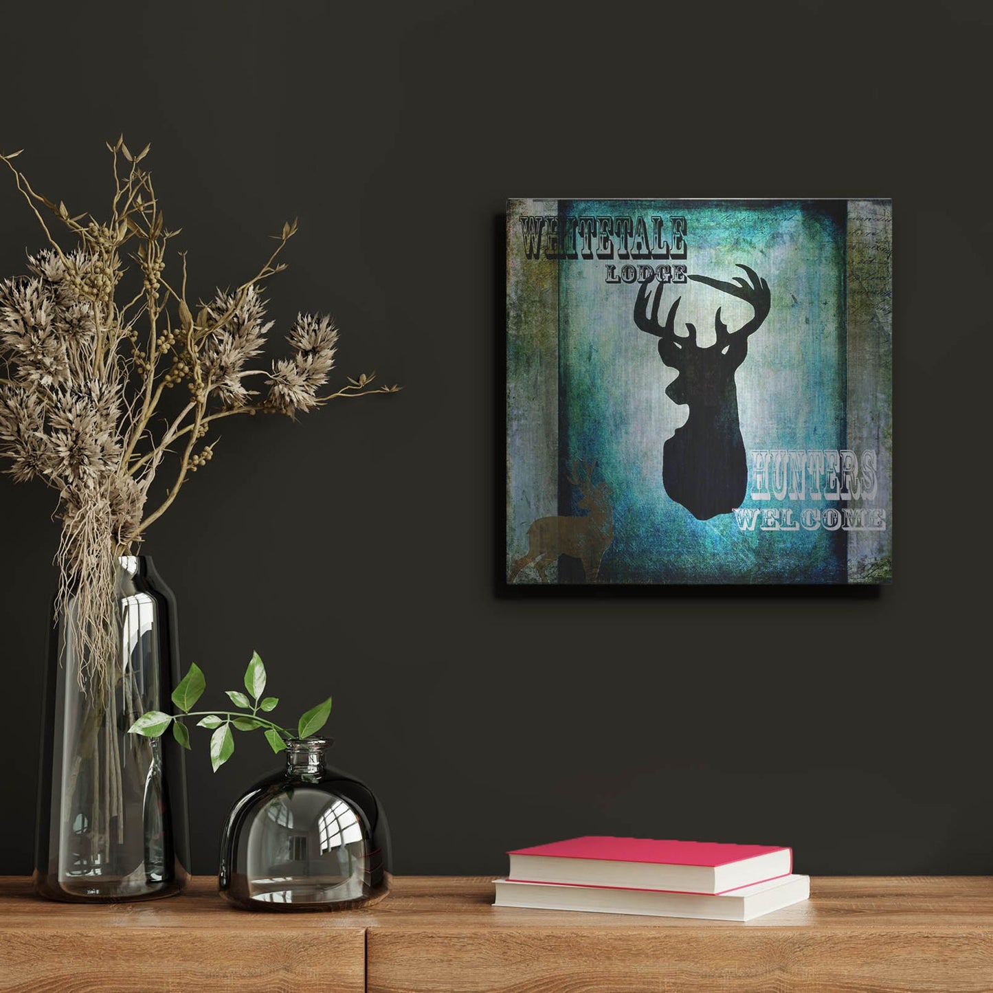 Luxe Metal Art 'Lodge Whitetale Lodge' by Lightbox Journal, Metal Wall Art,12x12