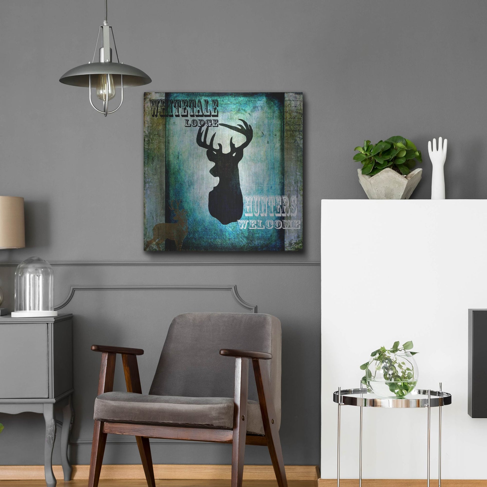 Luxe Metal Art 'Lodge Whitetale Lodge' by Lightbox Journal, Metal Wall Art,24x24