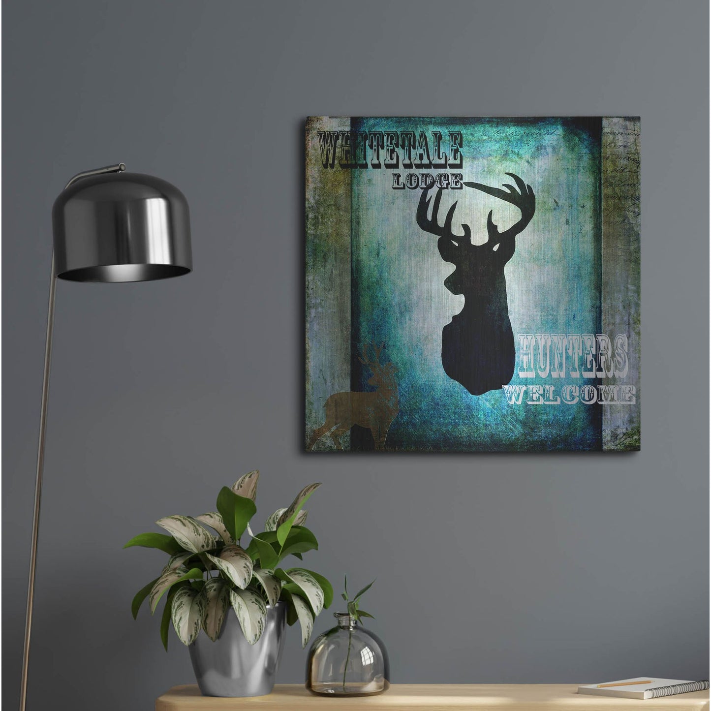 Luxe Metal Art 'Lodge Whitetale Lodge' by Lightbox Journal, Metal Wall Art,24x24