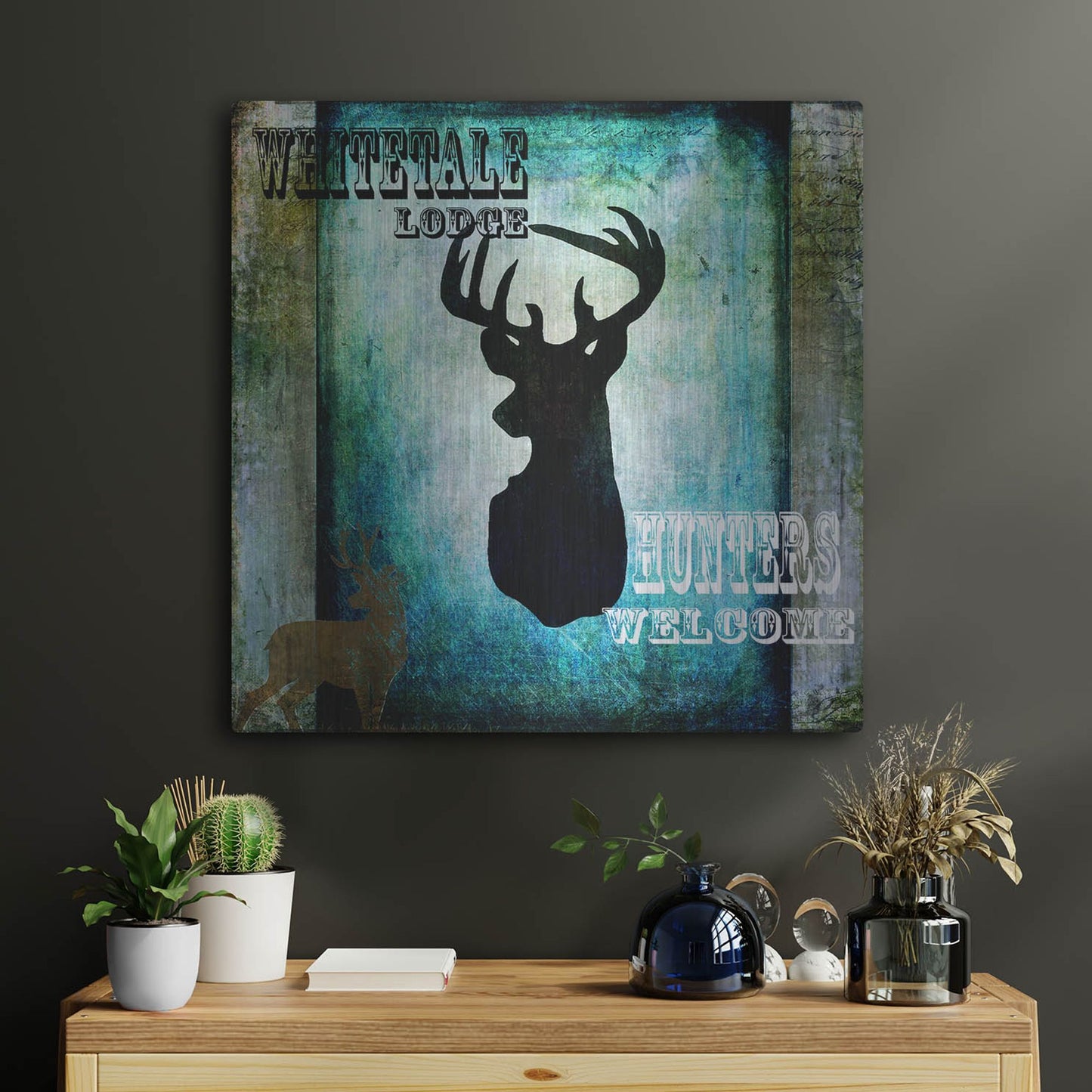 Luxe Metal Art 'Lodge Whitetale Lodge' by Lightbox Journal, Metal Wall Art,24x24
