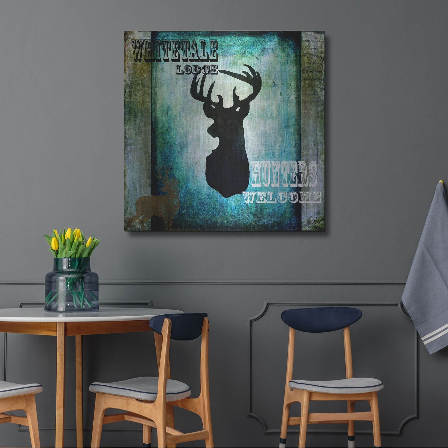 Luxe Metal Art 'Lodge Whitetale Lodge' by Lightbox Journal, Metal Wall Art,36x36