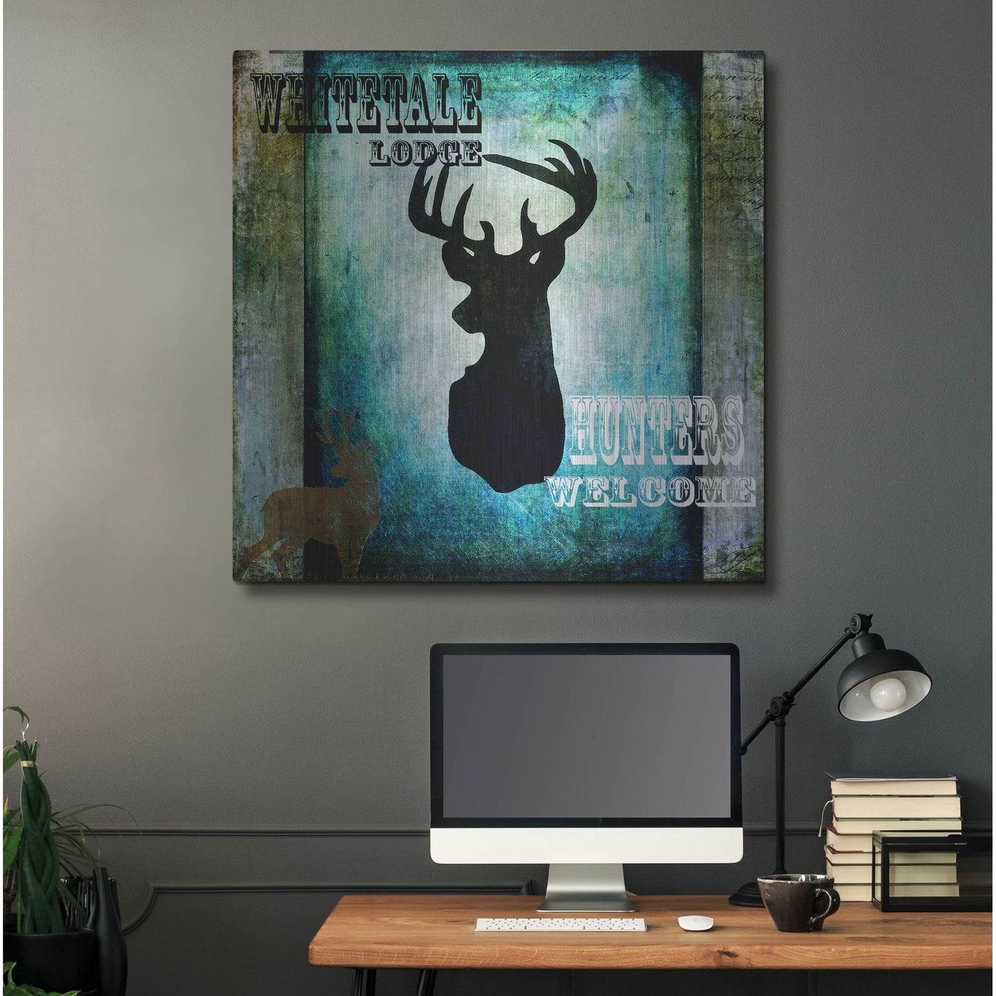 Luxe Metal Art 'Lodge Whitetale Lodge' by Lightbox Journal, Metal Wall Art,36x36