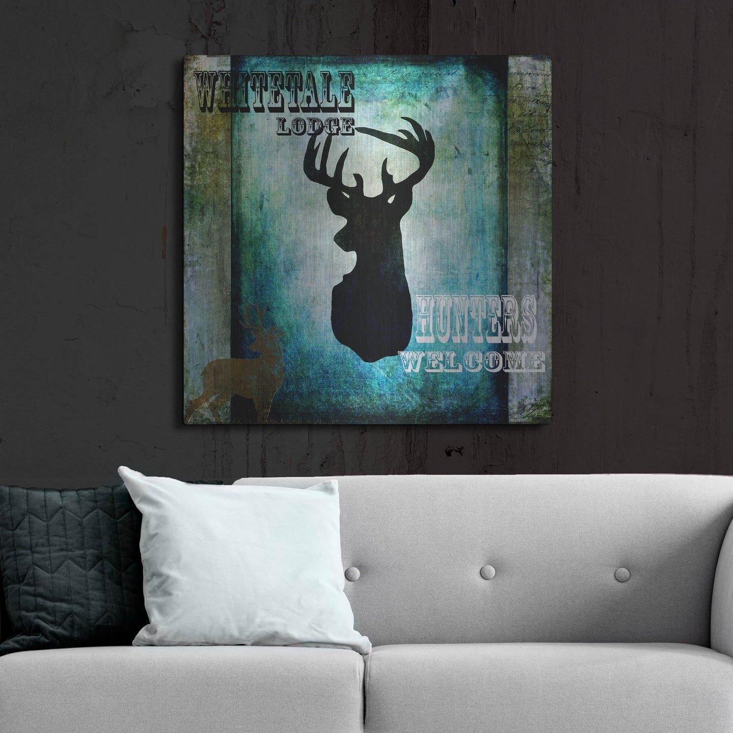 Luxe Metal Art 'Lodge Whitetale Lodge' by Lightbox Journal, Metal Wall Art,36x36