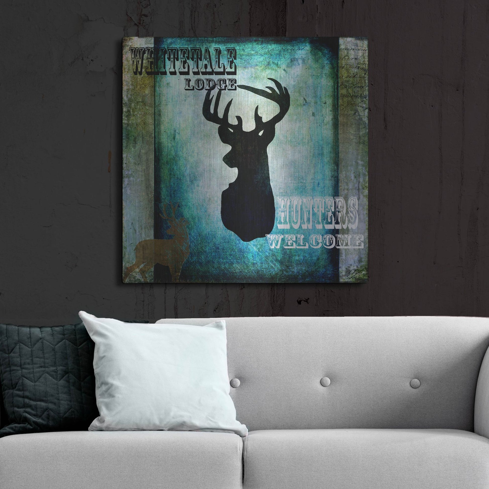 Luxe Metal Art 'Lodge Whitetale Lodge' by Lightbox Journal, Metal Wall Art,36x36