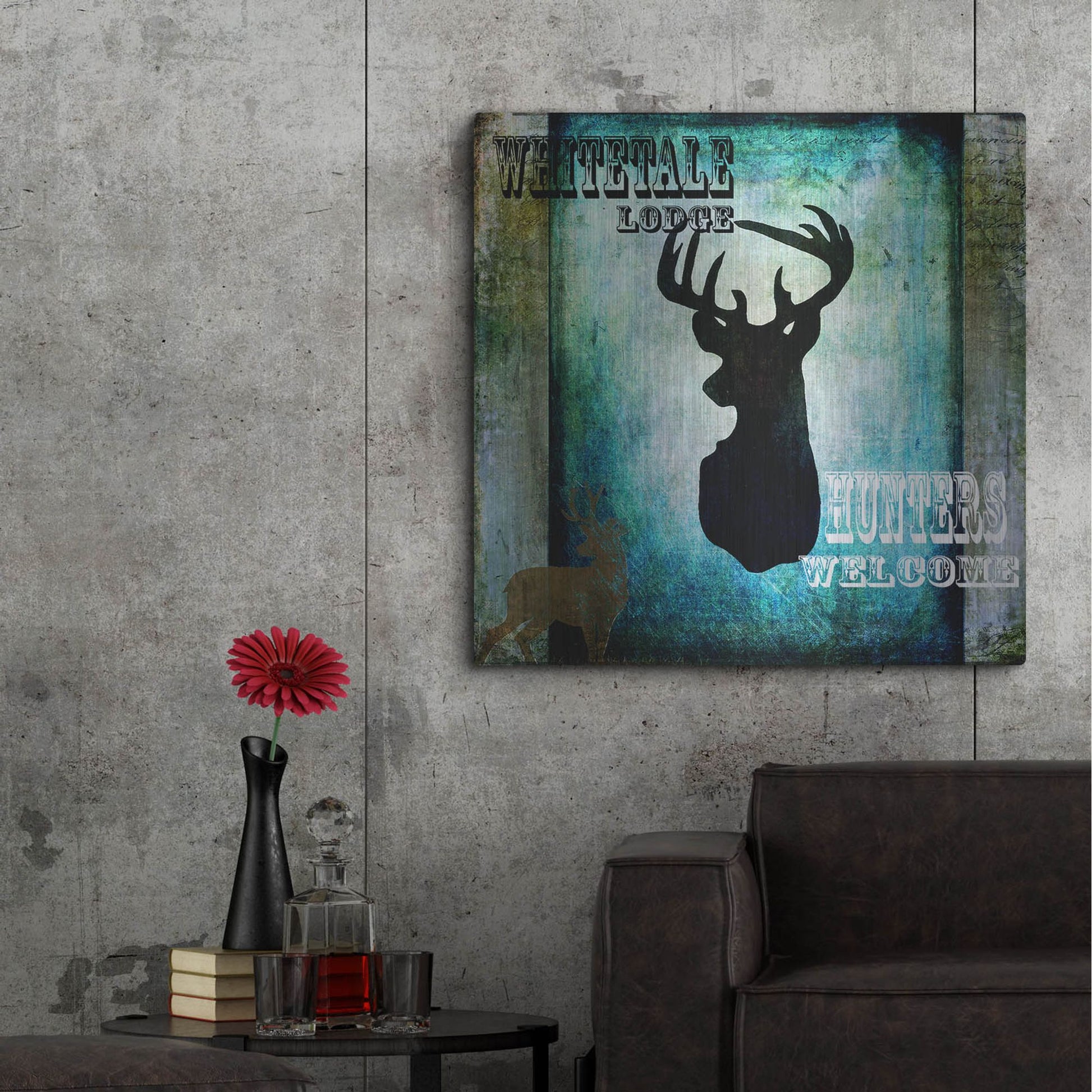 Luxe Metal Art 'Lodge Whitetale Lodge' by Lightbox Journal, Metal Wall Art,36x36