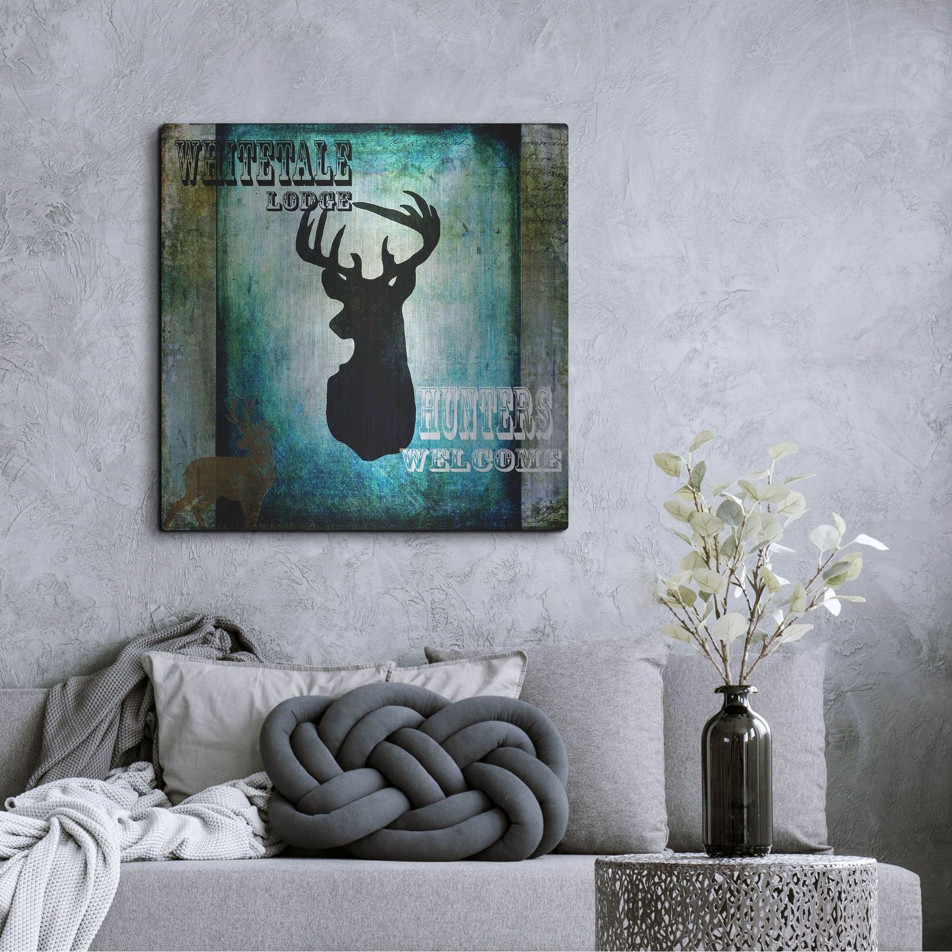 Luxe Metal Art 'Lodge Whitetale Lodge' by Lightbox Journal, Metal Wall Art,36x36