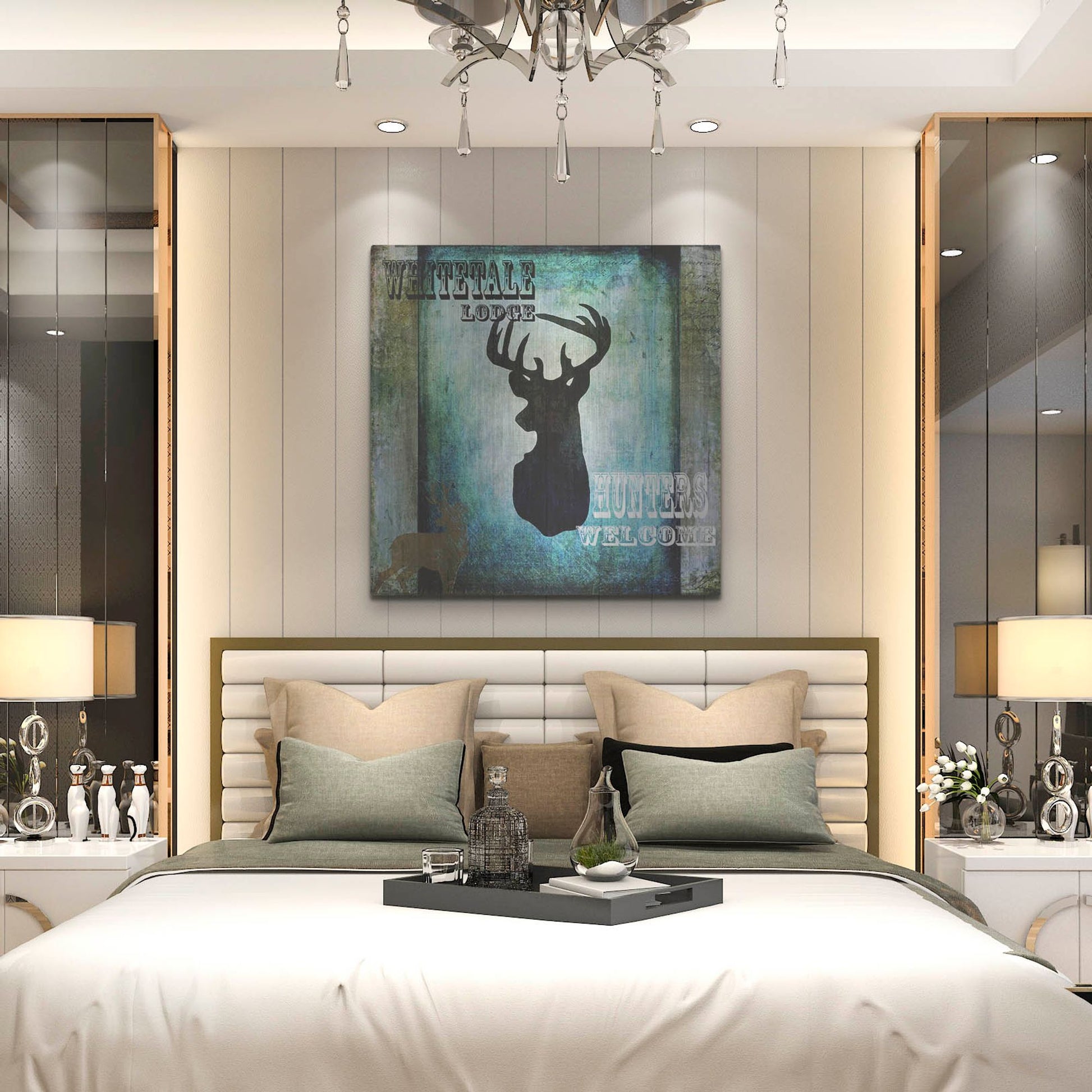 Luxe Metal Art 'Lodge Whitetale Lodge' by Lightbox Journal, Metal Wall Art,36x36