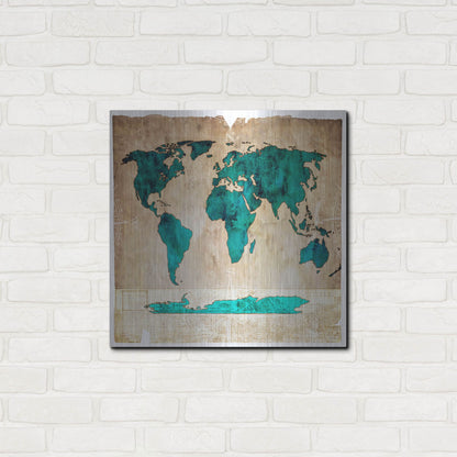 Luxe Metal Art 'Sea Map I' by Lightbox Journal, Metal Wall Art,24x24